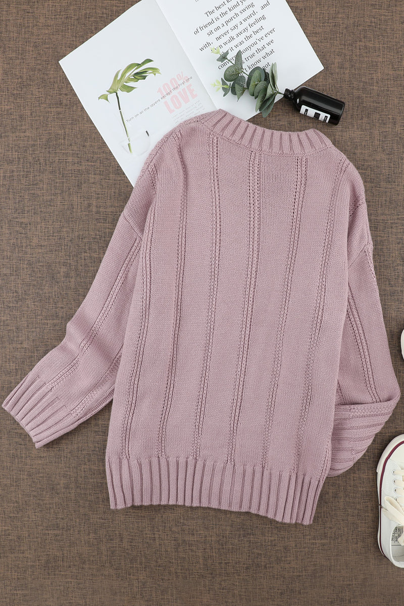 Wine Oversize Thick Pullover Sweater