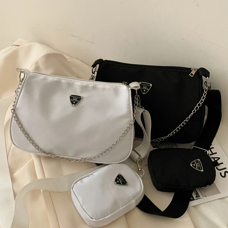 Nylon Crossbody Bag For Women Fashion Portable Casual Underarm Bag Students Cross Body Bag-mw