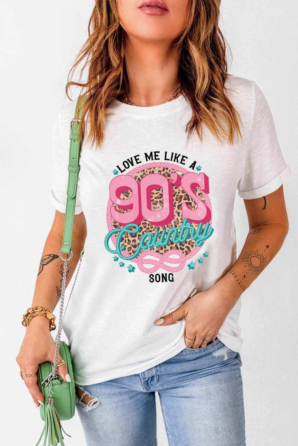 White LOVE ME LIKE A 90’S COUNTRY SONG Graphic Tee