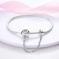 Silver Plated Stars Heart Shape Butterflies Clover Clasp Bracelet for Women Fit Original Charms Beads DIY Making Gift