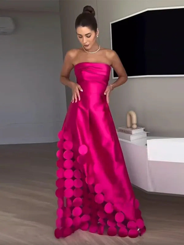 Fashion Women Off Shoulder Red Long Dress Elegant Circular Sequined Irregular Slim Lady Maxi Robes 2024 New Party Evening Gowns