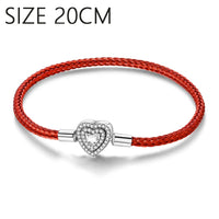 S925 Sterling Silver Valentine's Day Red Series Red Heart Charm Bow Ring Heart Necklace Fit Bracelet DIY for Women Jewelry Gift