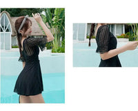 2021 New Korean Sexy Swimsuit Women High Cup Swim Bathing Suit Woman Bodysuit One Piece Swimwear Swimming Swimskirt