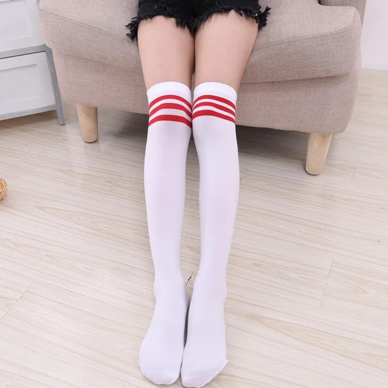 Thigh High Socks Striped Women Sexy Long Stockings Female Over Knee Socks Nylon Women'S Leg Warmers