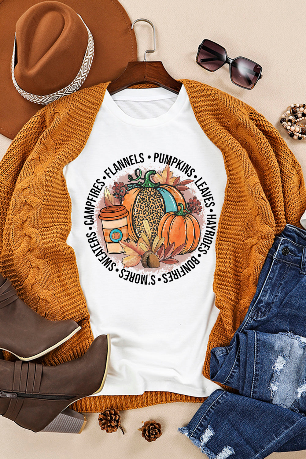 White Pumpkin Spice Season Graphic Tee