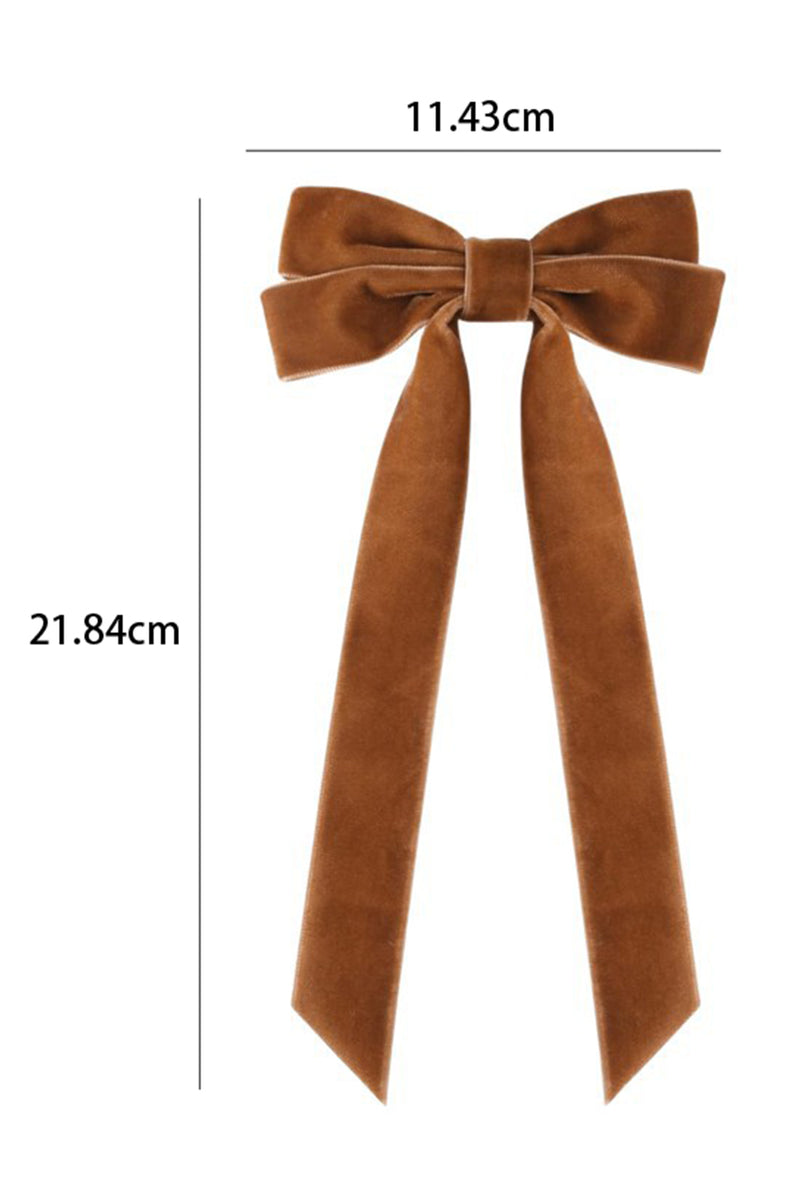 Brown Velvet Bowknot Frenchy Girl Fashion Hair Clip