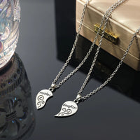 2pcs Antique Silver-plated Necklace Fashionable Mother Beautiful Daughter Combination For Love Parent Child Style Jewelry