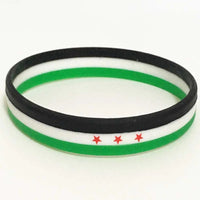 1pc Syria Flag Silicone Rubber Bracelets Sports Wrist Band Bangle for Women Men Special Gift for Lover