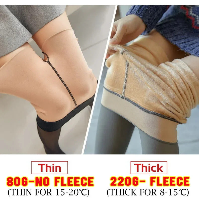 Pantyhose Winter Women Seamless Sexy Push Up Thick Fake Translucent Warm Velvet Autumn Thin Leggings Tights Pantyhose