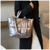 Handbag Female Large-capacity Bag Female New Tide Fashion Shoulder Bag Fall And Winter Cotton Bag Hundred Tote Bag