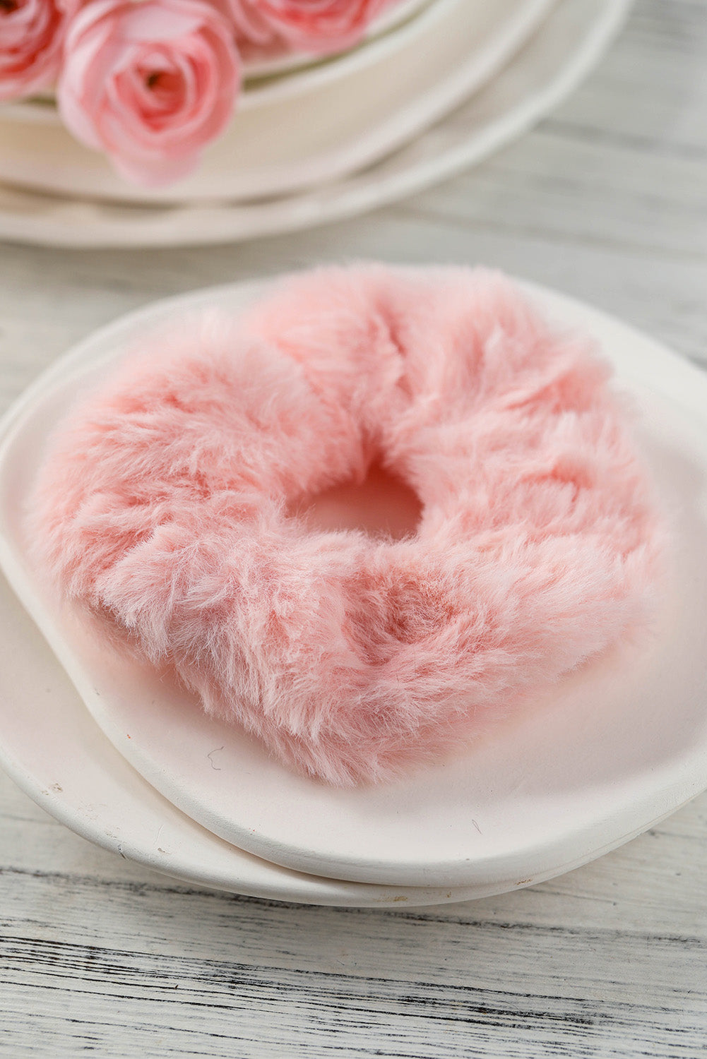 Pink Plush Large Scrunchy Hair Tie