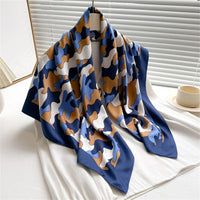 90*90Cm Square Scarf Twill Silk Feeling Women Head Shawls and Wraps Luxury Hair Tree Print Neck Scarves Hijab Bandana Pashmina