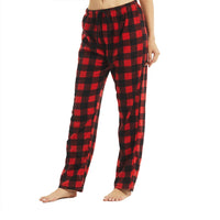 Pajama Pants for Women Fuzzy Pack Long Fleece Buffalo Plaid Pj Bottoms Soft Drawstring Lounge Sleepwear