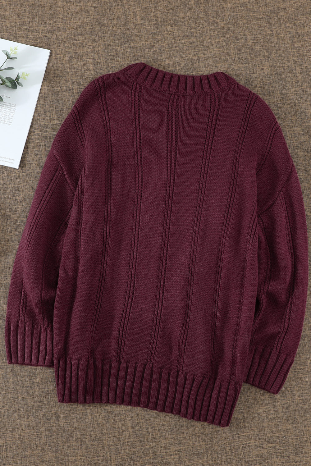 Wine Oversize Thick Pullover Sweater