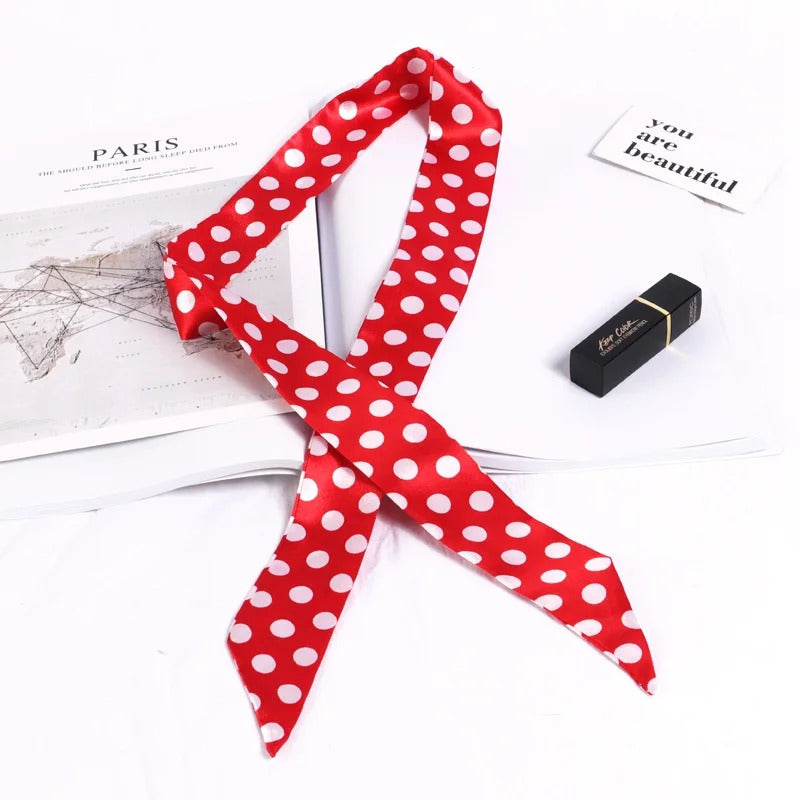 New Print Flower Small Scarf for Women Handle Bag Ribbons Brand Fashion Head Scarf Small Long Skinny Scarves Wholesale Headbands