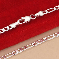 Noble new arrive 925 sterling silver 4MM chain for men Women Bracelet Necklace jewelry set lady Christma gifts charms wedding