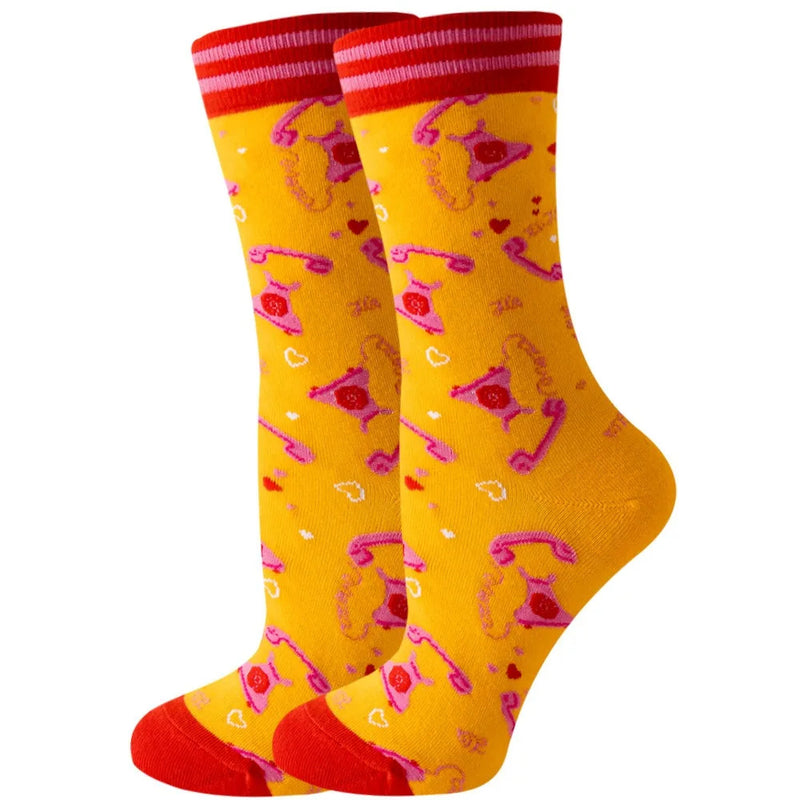 New Fashion Colorful Funny Happy Casual Women Socks Dress Harajuku Cute Animal Cartoon Men's Socks