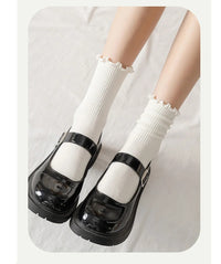 5 pair /Lot Socks for Women Ruffle Cotton Middle Tube Ankle Short Breathable Black White set Spring Autumn