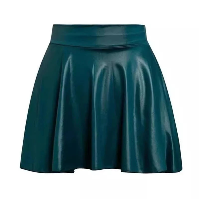 Multipurpose Elastic Mini Short Skirt Women Faux Leather Skirts High Waist For Skater Work Nightclub