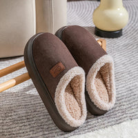 Cotton sandals for women, thick sole, non-slip and warm 2024 new winter indoor home plush cotton slippers for men