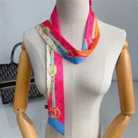 120Cm Extended Love Chain Lock Decorative Tie Bag Ribbon Small Scarf Headband Streamer Scarf Scarf