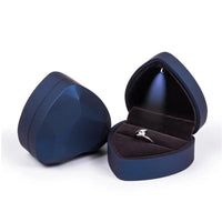 1 Pcs LED Jewelry Ring Box Luxury Velvet Rubber Necklace Pendant Gifts Display With Light For Proposal Engagement Wedding Case