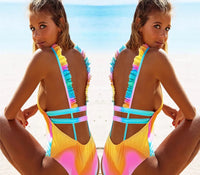 2021 New Korean Sexy Swimsuit Women High Cup Swim Bathing Suit Woman Bodysuit One Piece Swimwear Swimming Swimskirt