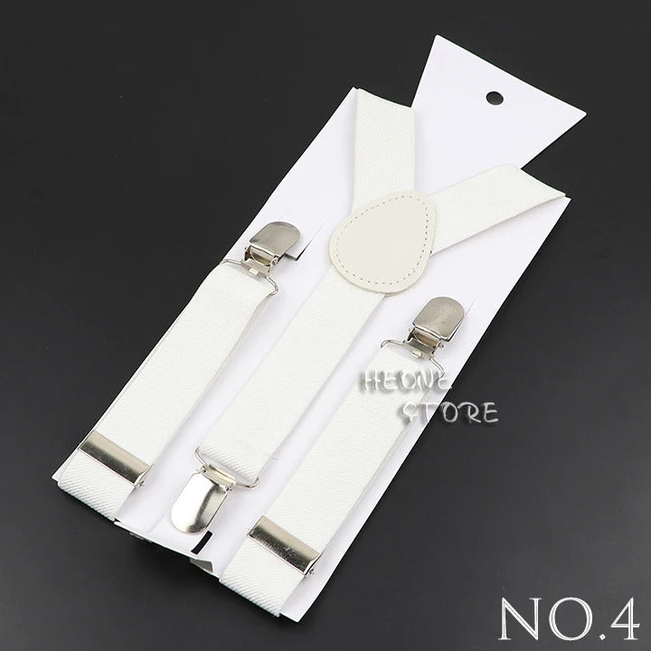 New Candy Color Adjustable Suspenders Elastic Leather Y-Back Braces Straps For Men Women Kids Pants Shirt Girl Skirt Accessories