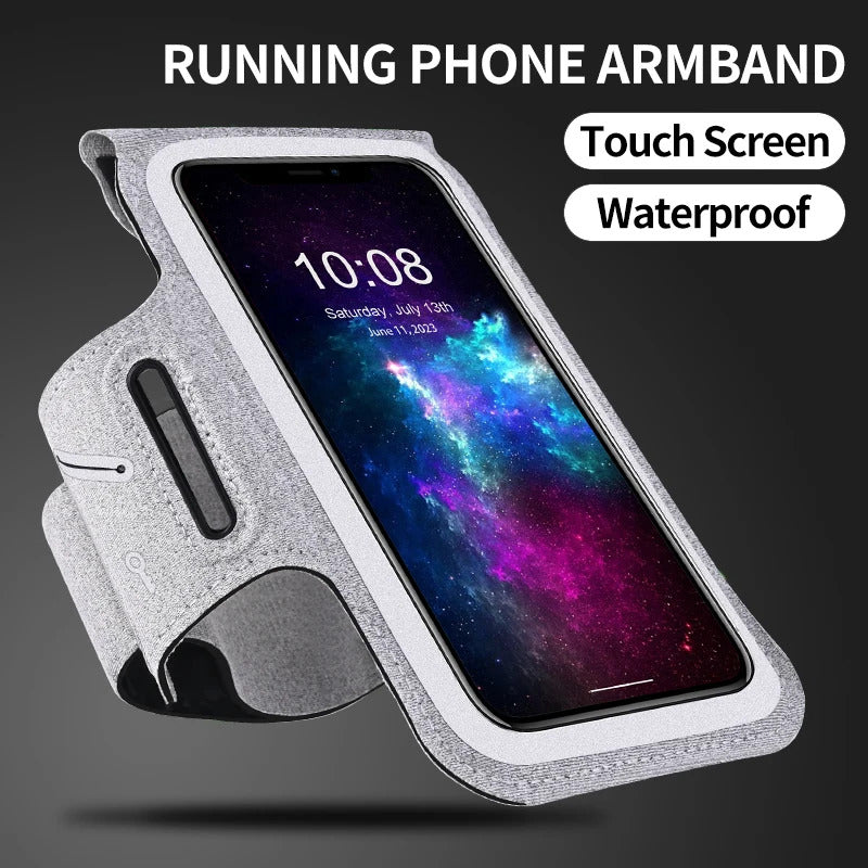 HAISSKY Running Sports Armband Bag For iPhone 16 15 14 13 12 Pro Max 15 Plus Xiaomi Zipper Earphone Pocket Workout Phone Arm Bag