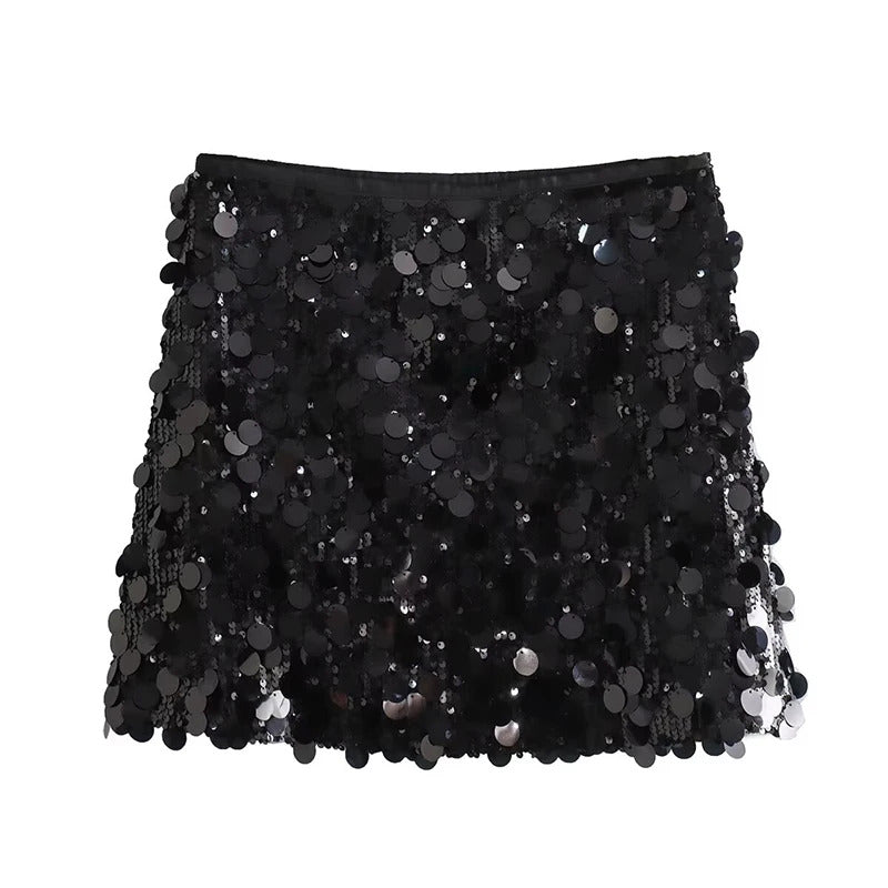 Koekop Fashion Summer Women's Skirt Streetwear Glitter Short Skirt Sequin Mini Skirt Women Luxury High Waist Skirts for Woman