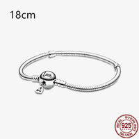 2024Hot Sale Heart Zircon Snake Chain Charm Beads Bracelet Women 925 Silver Original Pendant Bead DIY Jewelry Fine Festival Gift