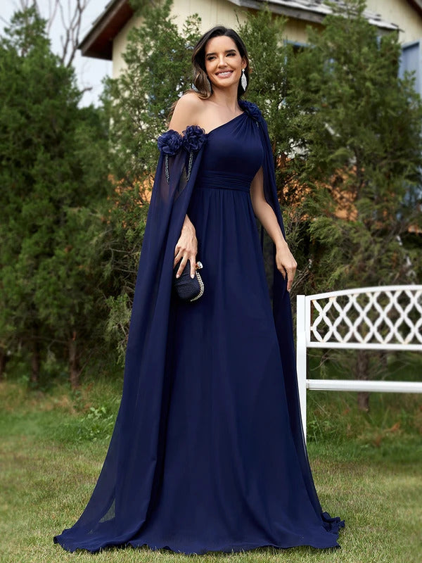 Lucyinlove Luxury Chiffon Streamer Navy Evening Dress Long 2024 Elegant Dress Bridesmaid Party Prom Arabia Flower Cocktail Dress