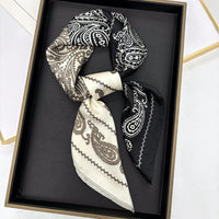 2024 New Silk Square Hair Scarf Foulard Pashmina Shawls Wraps Neck Scarves Women Floral Bandana Headbands Floral Bufandas Female