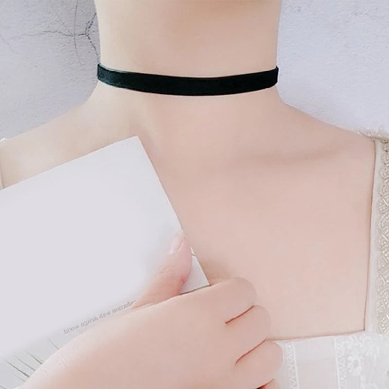 Valentine's Day Punk Gothic Black Velvet Fabric Choker Necklace Tattoo Necklaces Women Chocker Collares Short Neckband Gift