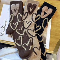 3 Pairs Women Cartoon Bear Mid Tube Socks Fashionable Cute Three-Dimensional Printed Letter Socks Soft Comfortable Casual Socks