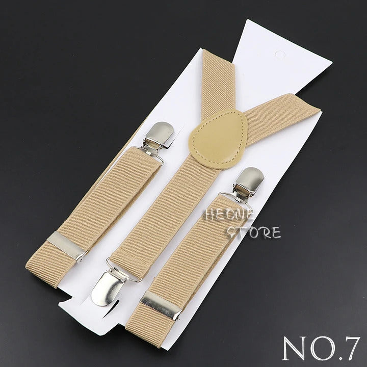 New Candy Color Adjustable Suspenders Elastic Leather Y-Back Braces Straps For Men Women Kids Pants Shirt Girl Skirt Accessories