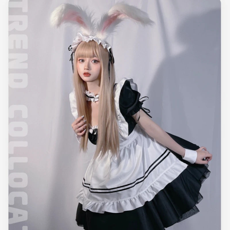 Maid Costumes Black White Maid Outfit Anime Cosplay Sexy Gothic Lolitamiad Dress Kawaii Fairy Uniform Plus Size Lingerie Clothes