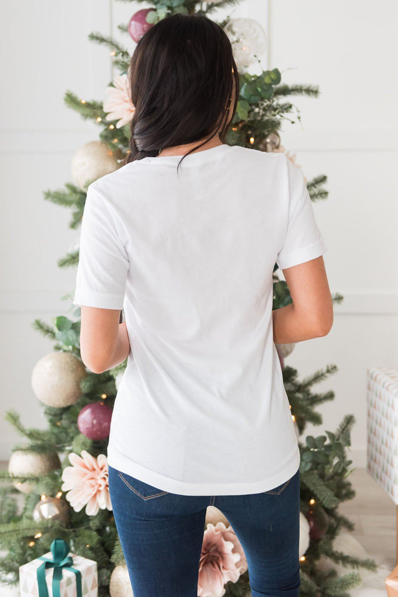 White Christmas Tree Graphic Tee