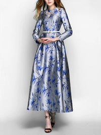 Luxury Dress For Women Long Maxi Spring Jacquard Dresses Elegant Party Evening Floral Clothing Floral Robe Vestidos