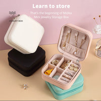 Portable Jewellery Box Ring Box Necklace Earring Storage Box Home Travel Jewellery Box Leather Display Case