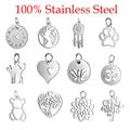 10pcs/lot 316 Stainless Steel   Hollow Geometric Square Circle Triangle Charms Wholesale Never Tarnish Jewelry Making Charms