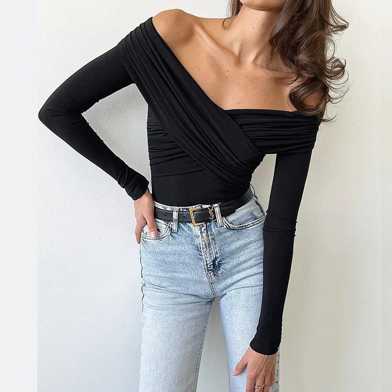 Autumn Black Bodysuits Women Sexy Backless Solid Corset Slim Fashion Crossed Bodysuits Long Sleeves Casual Lady Knitted Rompers