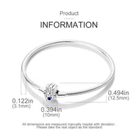 Silver Plated Stars Heart Shape Butterflies Clover Clasp Bracelet for Women Fit Original Charms Beads DIY Making Gift