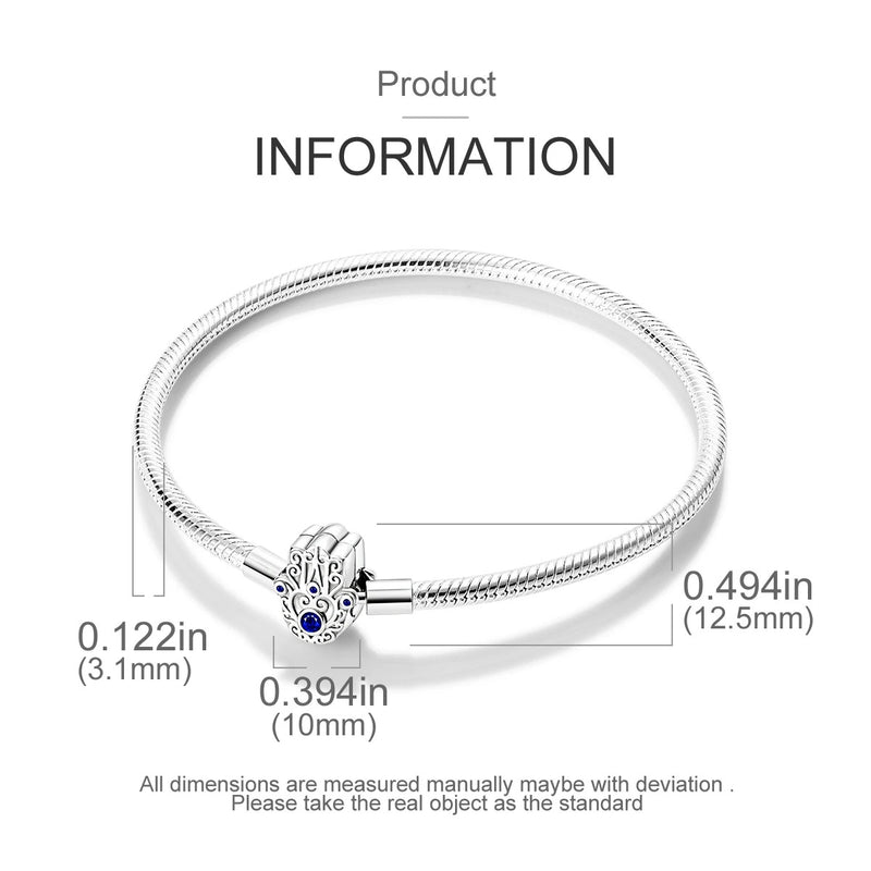 Silver Plated Stars Heart Shape Butterflies Clover Clasp Bracelet for Women Fit Original Charms Beads DIY Making Gift