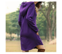 Jocoo Jolee Casual Loose Solid Women Hoodies Long Style Sweatshirt Casual Pocket Oversized Hoodie kpop Hoody Dress Pullover