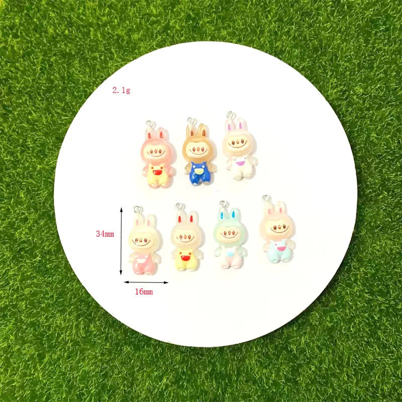 10pcs  Simulated Cute  Rabbits Dogs Cats Resin Charms Accessory Pendants Handmade  Jewelry DIY Earring Necklace