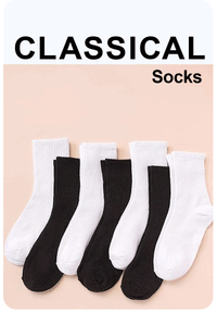 7/10/20 Pairs Mid Length Socks Women Classic Black White Solid Color Fashionable Casual Sports Absorbing Breathable Men Socks