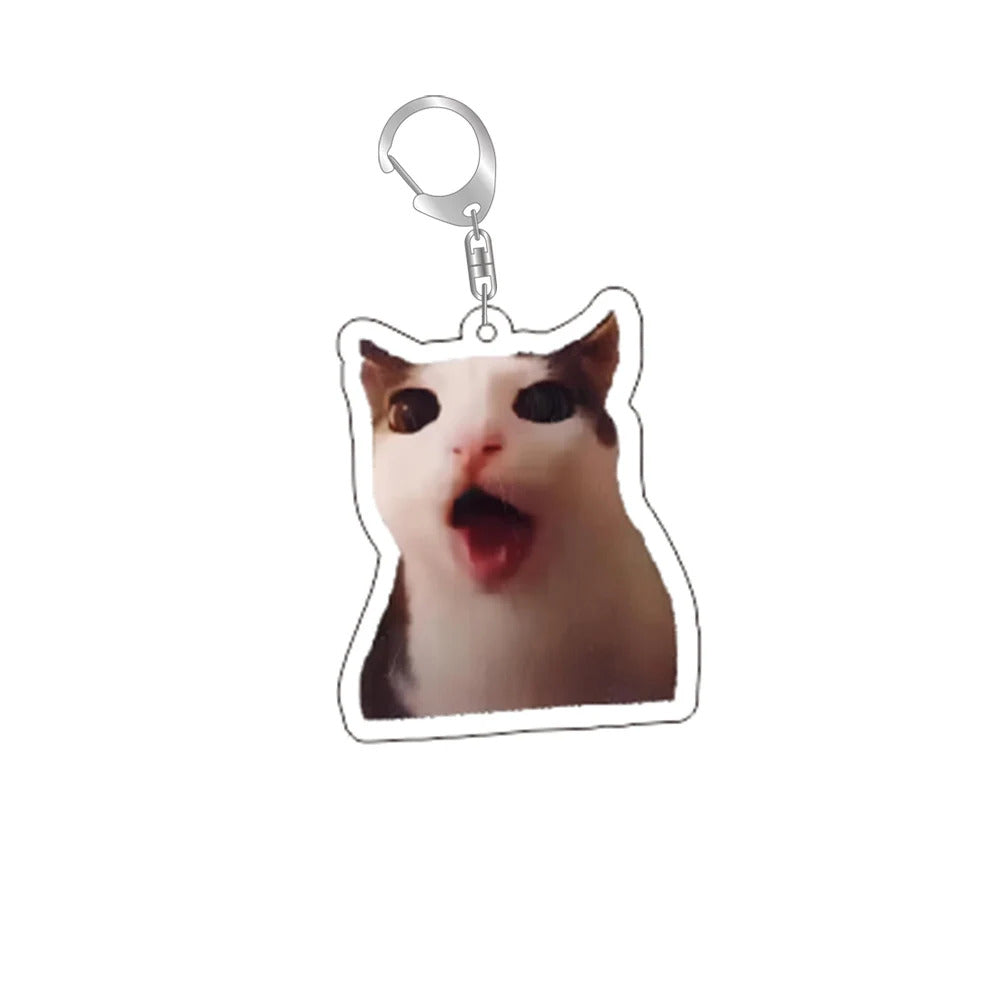 Funny Cat Memes Series Keychain Student Gift Bag Lanyard  Women's Bag Pendant Keychain Cute Things Cheap Gift For Best Friends