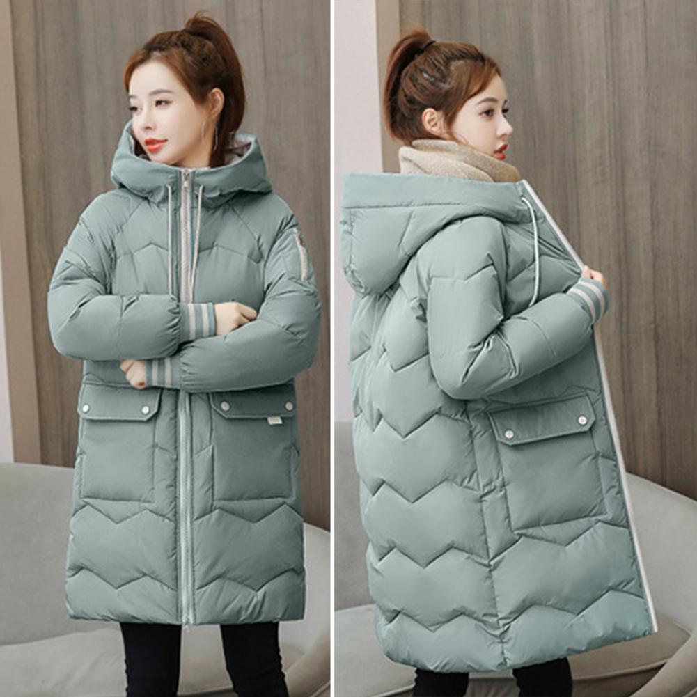 2023 New Women Long Down Cotton Jacket Korean Loose Cotton Coat Winter Thicken Warm Women Parkas Winter Female Hooded Coat