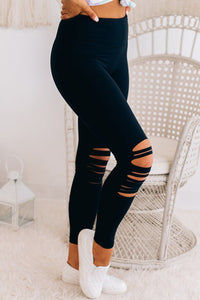 Rose Red Cut-out Skinny High Waist Leggings